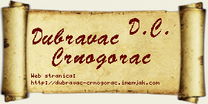 Dubravac Crnogorac vizit kartica